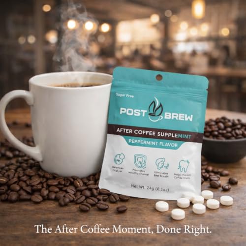 PostBrew Sugar-Free Peppermint Mints for Coffee Drinkers - 30 Count
