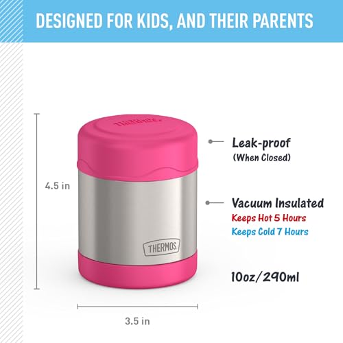 THERMOS FUNtainer 10oz Kids Food Jar - Insulated Stainless Steel, Pink