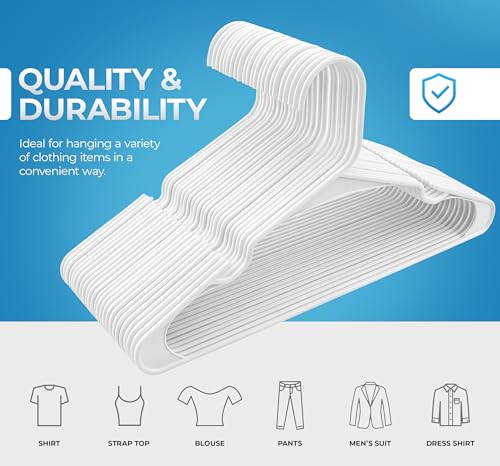 Beddora 20-Pack Plastic Hangers - Space-Saving Closet Organizer