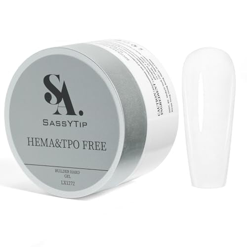 SASSYTIP HEMA-Free Builder Hard Gel - 30g Milky White Nail Extension Gel