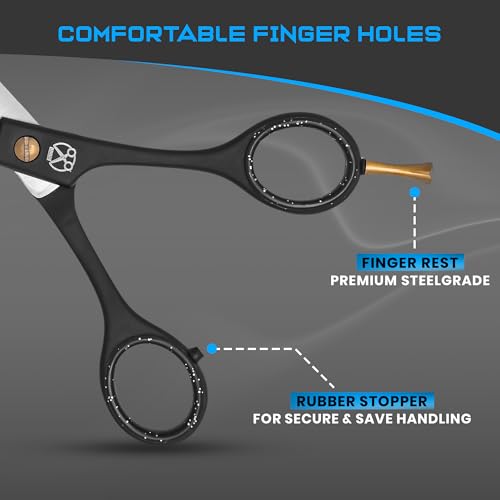Epic Edge 6.5” Professional Hair Cutting Scissors - High Carbon Stainless Steel Barber & Salon Shears