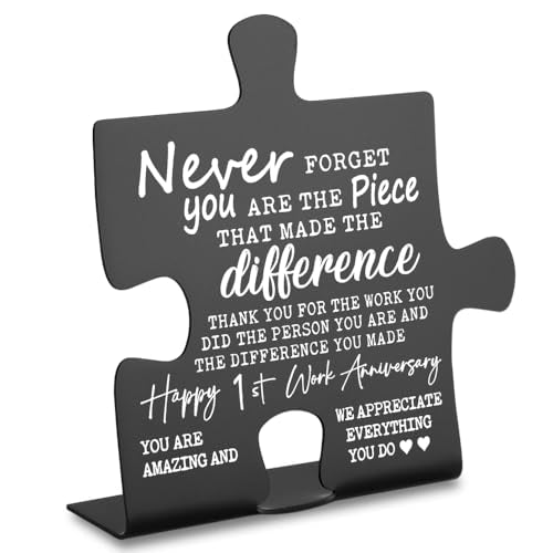 1st Work Anniversary Plaque - Appreciation Gift for Employee