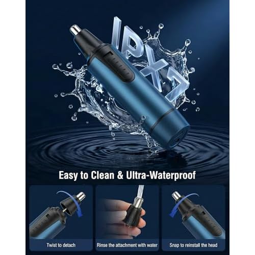 AREYZIN Nose Hair Trimmer for Men,2026 Professional 3 in 1 Painless RechargeableEar and Nose Trimmer,IPX7 Waterproof Eyebrow Facial Hair Trimmer Body Grooming Kit Dual EdgeBlades