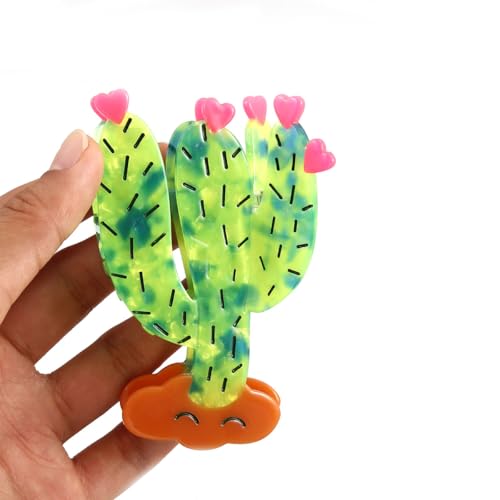 PERSONFUN Cactus Hair Claw Clip - Personalized Acetate Plant Hair Accessory for Women