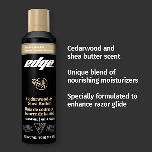 Edge Shave Gel for Men, Cedarwood & Shea Butter, 7oz (3 Pack)