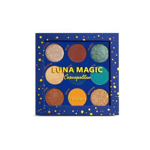 LUNA MAGIC Cosmopolitan Eyeshadow Palette - 9 Pigmented Matte & Shimmer Shades for Deep to Light Skin Tones, Vegan & Cruelty-Free