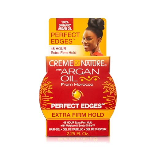 Creme of Nature Argan Oil Perfect Edges Extra Firm Hold 2.25 oz - Long-Lasting Edge Control Gel