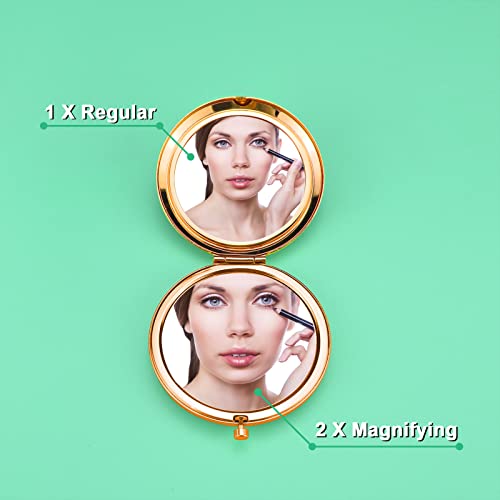Rose Gold Compact Makeup Mirror for Gymnasts - Inspirational Gift