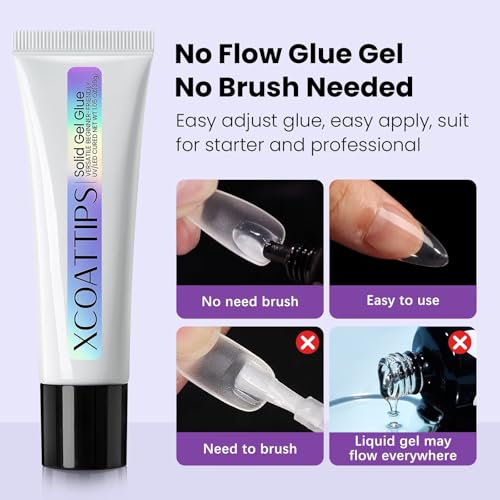 BTArtboxnails Solid Nail Gel Glue 30g - Long Lasting Adhesion for DIY & Salon