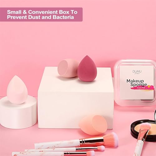 DUAIU 4-Piece Makeup Sponge Set with Storage Box - Flawless Blending