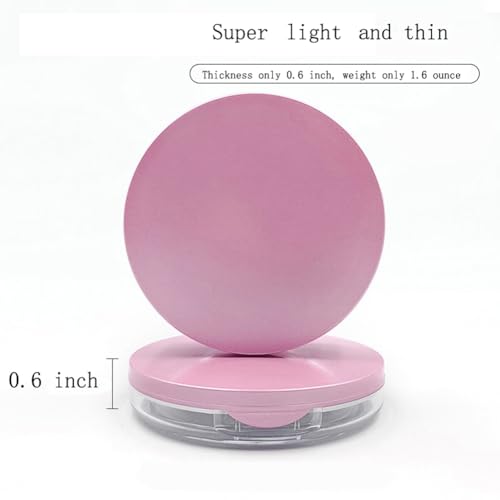 Sohynca Pink Empty Powder Compact with Mirror, Puff & Sifter, 5g Portable Cosmetic Case