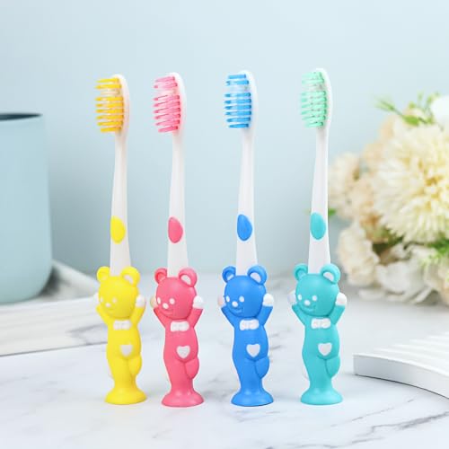 60pcs Kids Manual Toothbrushes - Soft Bristles, Individually Wrapped, 4 Colors