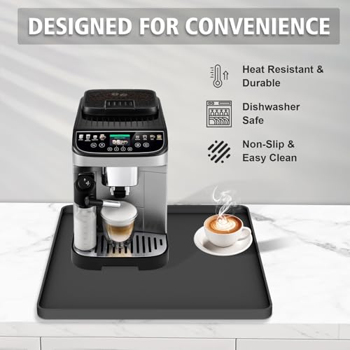 Anti-Vibration Silicone Coffee Mat 16"x16" - Noise Reduction Under Espresso Machine