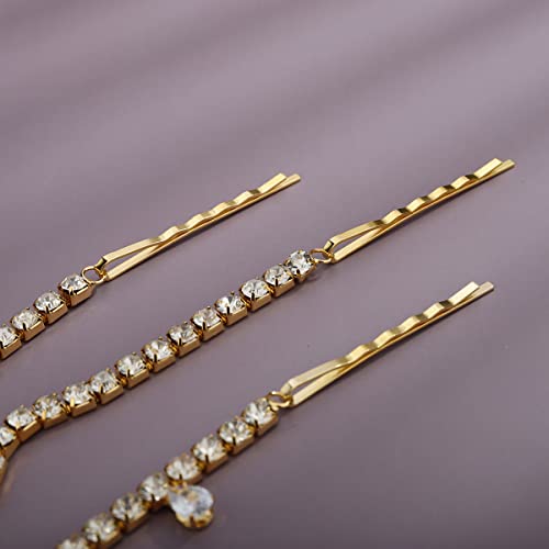 Gold Bridal Forehead Headpiece for Wedding with Rhinestones and Tassels - Xerling