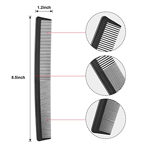 Leinuosen 3-Pack 8.5-Inch Hair Combs for Styling & Detangling