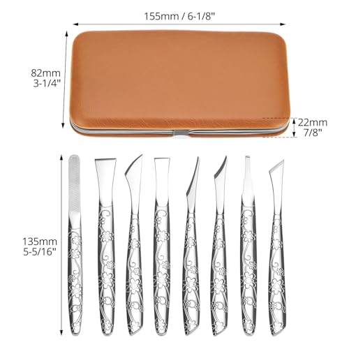 QWORK 8-Piece Stainless Steel Pedicure Kit for Ingrown Toenails & Callus