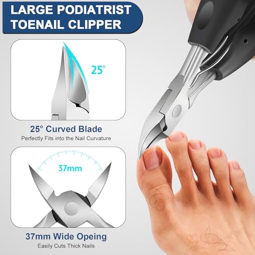 DUAIU 7-Piece Toenail Clipper Set for Thick & Ingrown Nails