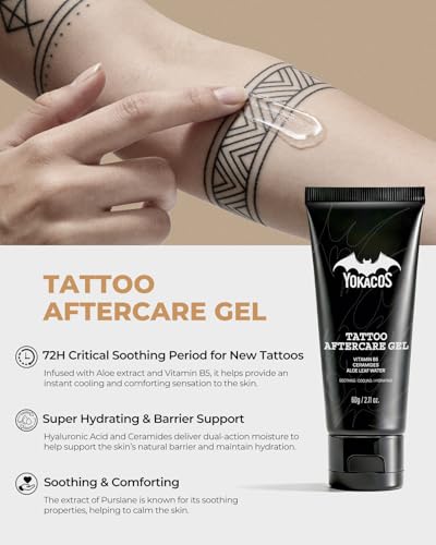 YOKACOS Tattoo Aftercare Kit - 4-Piece Care Set for Fresh & Healed Tattoos