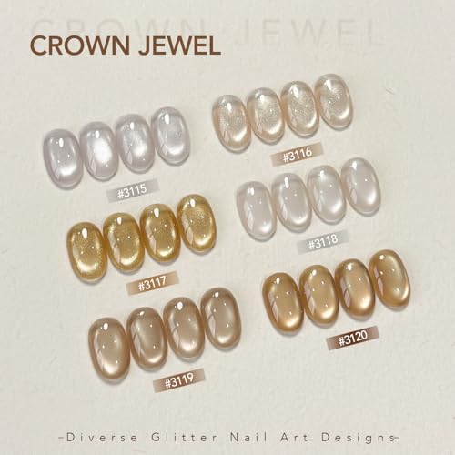 GAOY Cat Eye Gel Nail Polish Kit - 6 Colors with Magnet