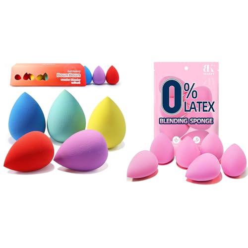 BEAKEY Makeup Sponge Set, Multi-Color Foundation Blending Sponges