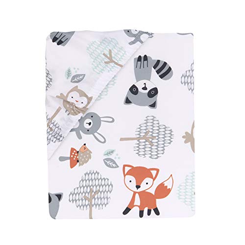 Woodland Friends Fitted Crib Sheet - Eco-Friendly Microfiber, 52x28x8 Inch