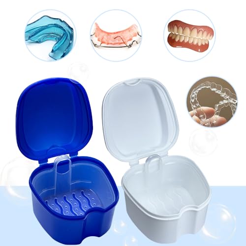 3 Pack Retainer Cleaner Case with Brush for Orthodontic Soaking