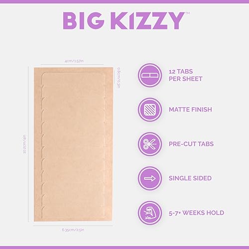 Big Kizzy Single Sided Brown Tape Tabs for Hair Extensions - 60 Pack