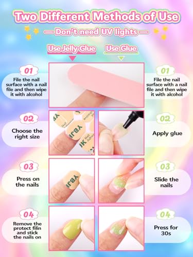 Kalolary 78 Pcs Kids Press-On Nails - Floral/3P Design Fake Nail Set