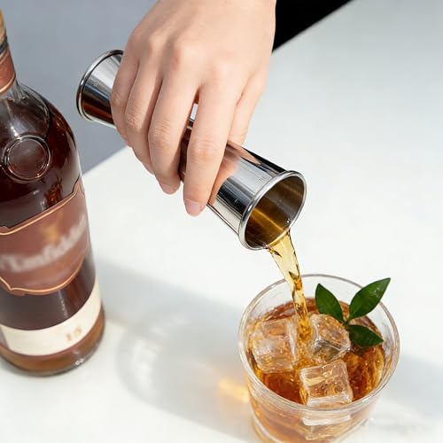 Goldelith Stainless Steel Cocktail Jigger Set - 1oz/2oz Measuring Cups for Bartending