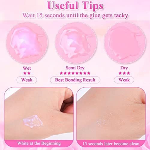 Shynek 2PCS Waterproof Rhinestone Face & Body Glue for Makeup, Halloween Costume & Glitter Adhesive