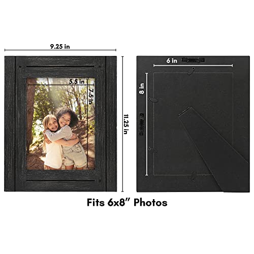 Americanflat 6x8 Distressed Charcoal Black Picture Frame