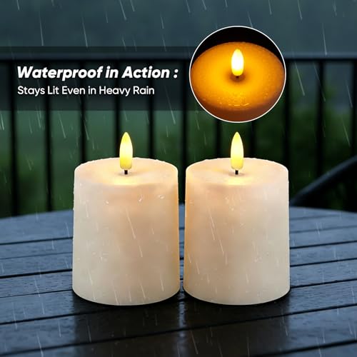Raycare Waterproof Flameless LED Candles with Remote - Set of 2