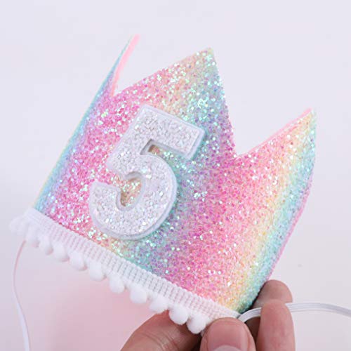 Baby 5th Birthday Rainbow Crown Hat - Soft Party Photo Prop