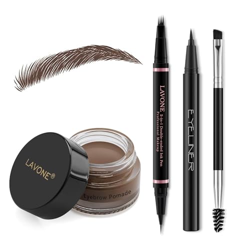 LAVONE Waterproof Eyebrow Pen Kit - 4-in-1 Brow Makeup Set