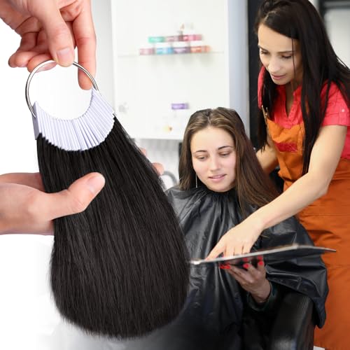 Noverlife 30PCS Human Hair Color Swatches - Black Hair Testing Sample Ring