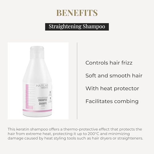 Salerm Lisos Hair Lab Keratin Shampoo - Sulfate-Free Frizz Control (300ml)