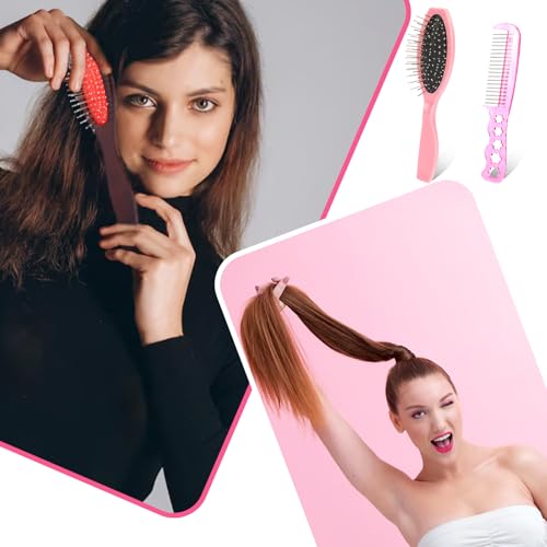 2-Pack Stainless Steel Wig Brushes for Synthetic Hair - Ergonomic Design