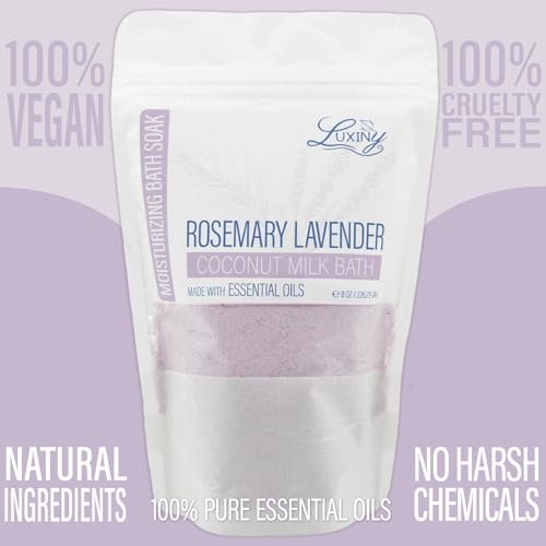 Luxiny Rosemary Lavender Vegan Milk Bath Soak with Coconut Milk & Almond Oil - 8 oz