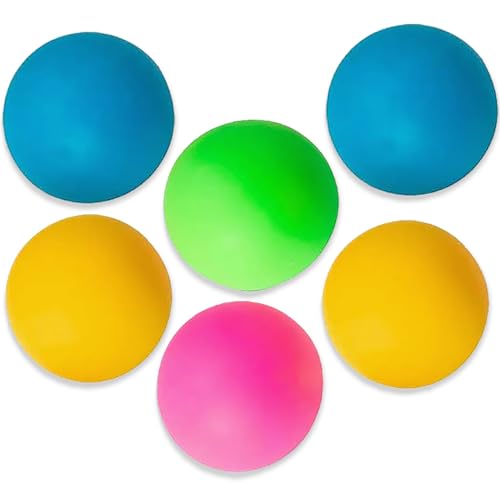 Vibrant Neon Pong Balls - 1.5" Pack of 6 for Party Games