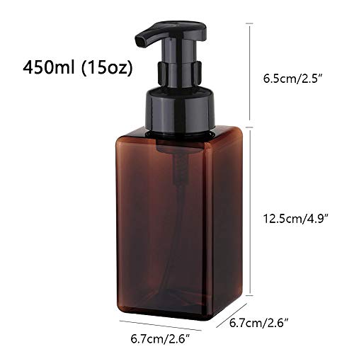 UUJOLY Foaming Soap Dispenser - 15 oz (Pack of 4, Amber)