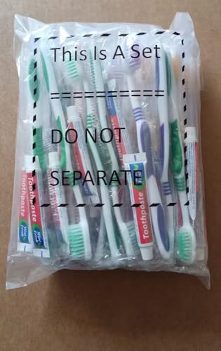 25 Pack Disposable Travel Toothbrushes with Mini Mint Toothpaste - Individually Wrapped for Hotels & Travel