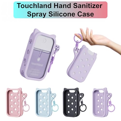 Frezonika Hand Sanitizer Case with 25 Summer Charms for Touchland 1oz Blue Case - Cat Design