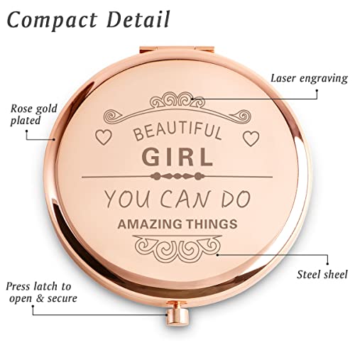 Personalized Gift Compact Mirror for Women Girls - Beautiful Girl…Things - Graduation & Mother's Day Gift, BFF Sister Daughter