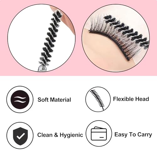 Black Disposable Mini Mascara Wands - 50 Pack for Lash & Eyebrow Grooming