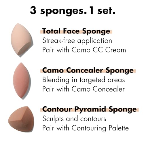 e.l.f. Total Sponge Set - 3-Piece Makeup Blending Sponge Trio