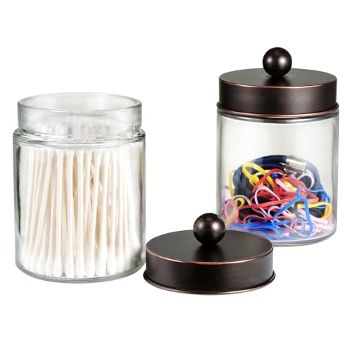 SheeChung 2-Pack Glass Apothecary Jars with Stainless Steel Lids