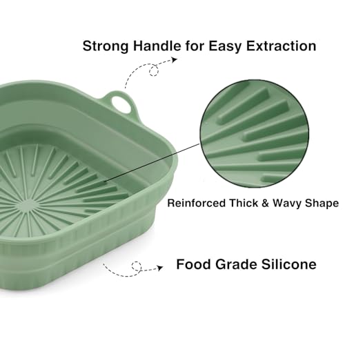 Reusable Silicone Air Fryer Liners – 8 Inch Square, Non-Stick & Heat Resistant