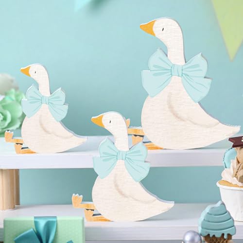 Silly Goose Birthday Party Decoration - 3 Pcs Wooden Centerpieces