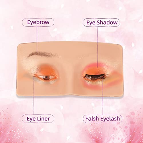 JimKing Open Eyes Makeup Practice Face - Realistic 3D Silicone Skin for Beginners & Professionals