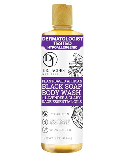 Dr. Jacobs Naturals African Black Liquid Soap, Lavender & Sage, 16oz